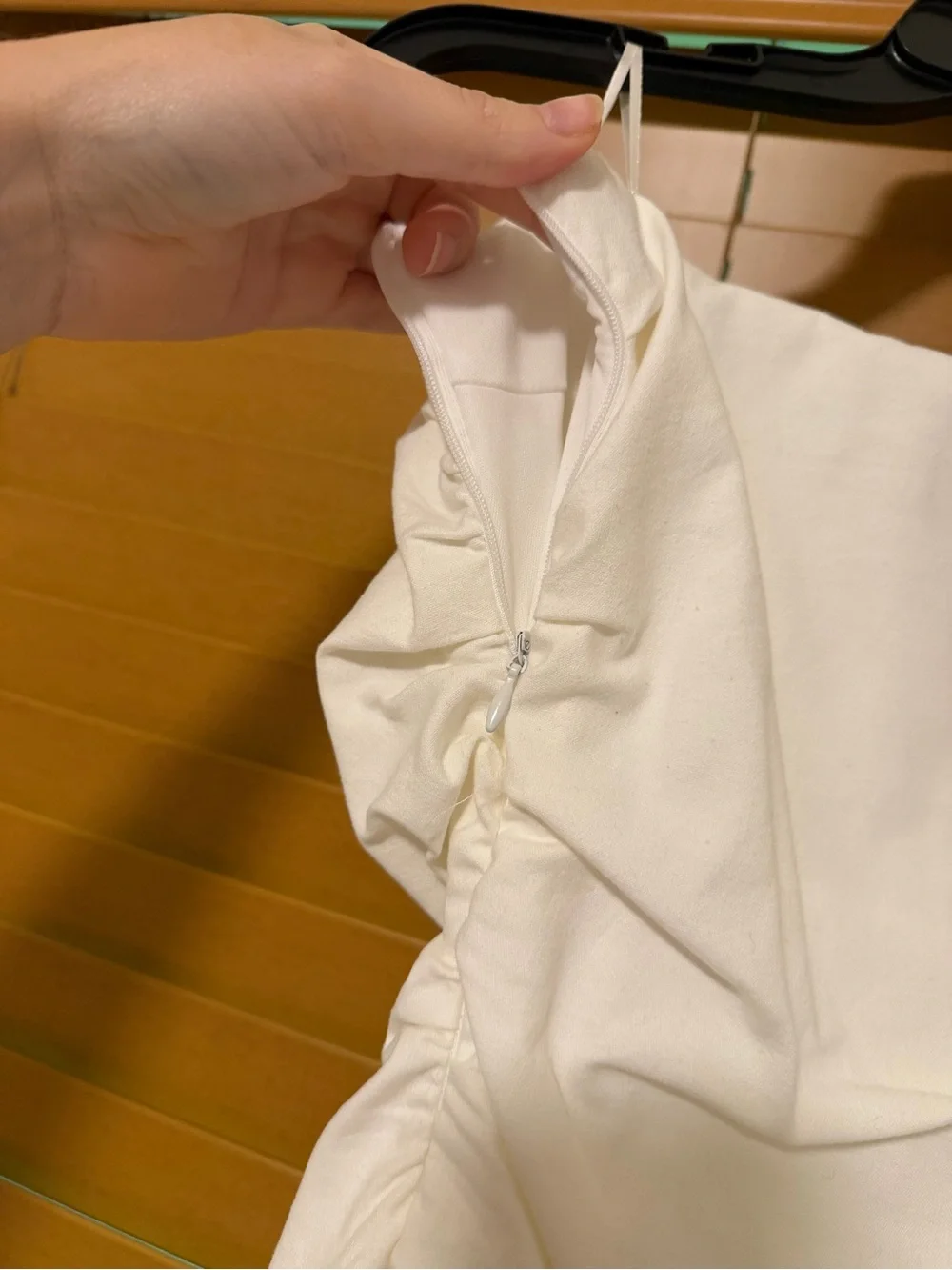 Zara Strapless White and Cream Midi Dress New with Tags - Picture 6 of 8